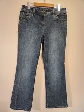 Vintage Y2K Contrast Mid Rise Bootcut Jeans Faded Wash Contrast Stitch Denim 11